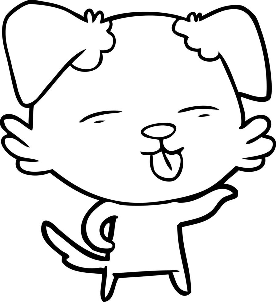 cartoon dog sticking out tongue vector