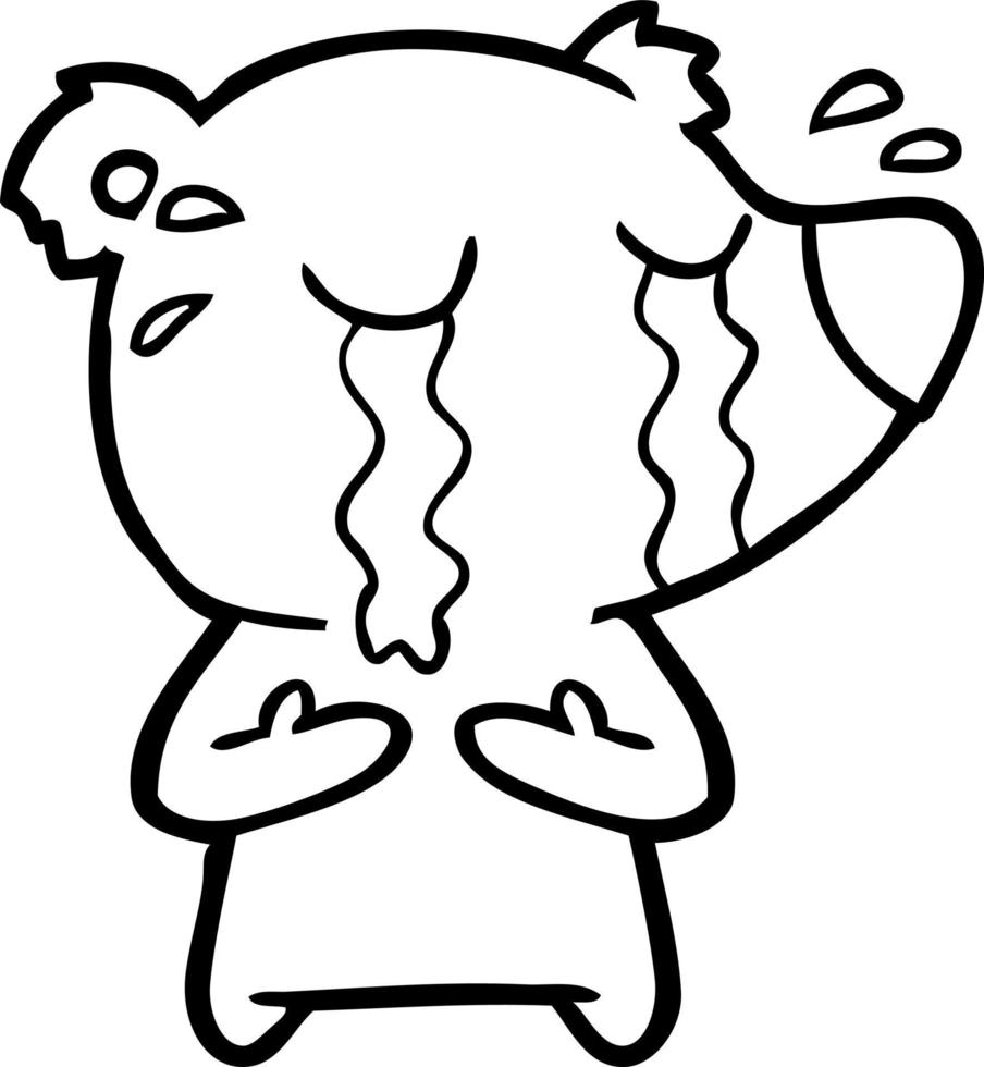 cartoon crying bear vector