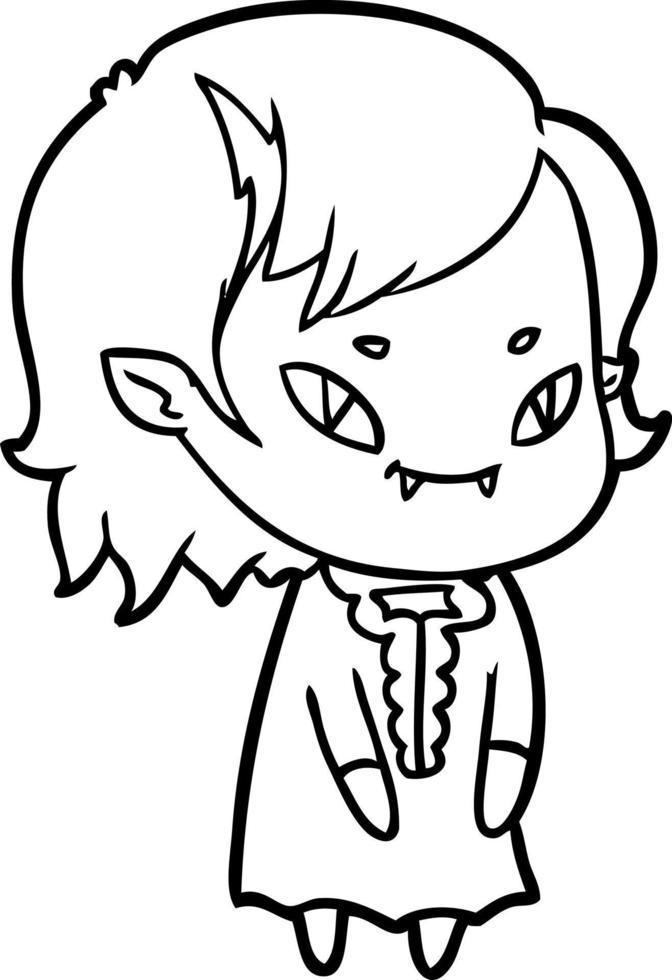 cartoon friendly vampire girl vector