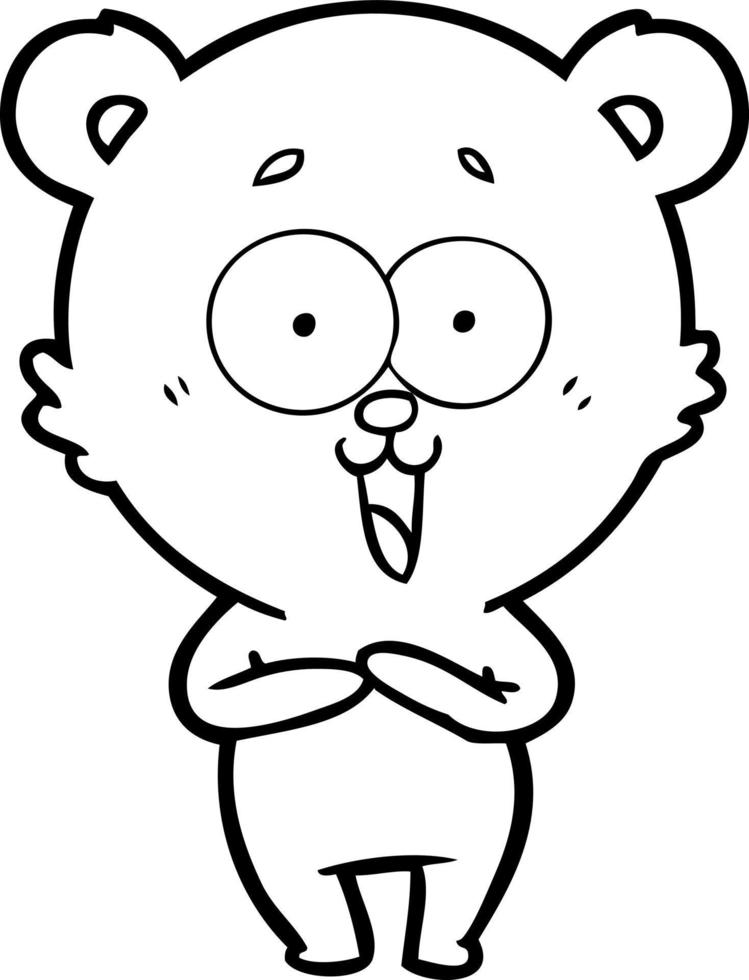 laughing teddy  bear cartoon vector