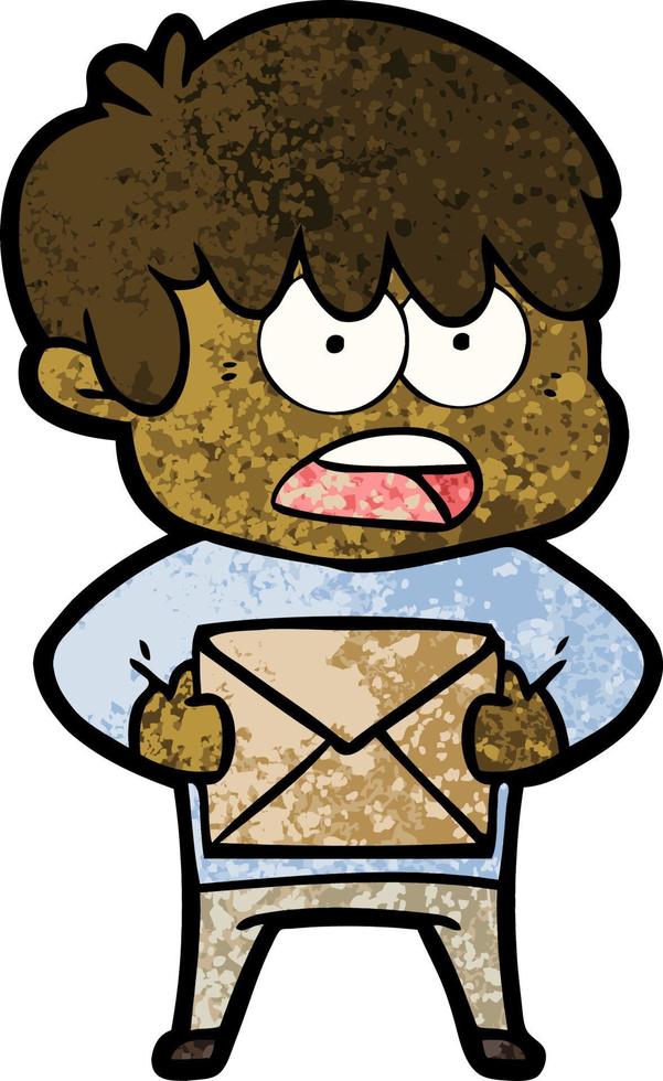 worried cartoon boy vector