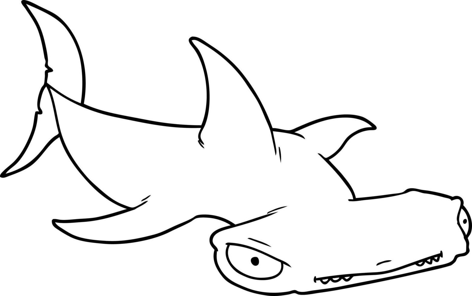 cartoon hammerhead shark vector