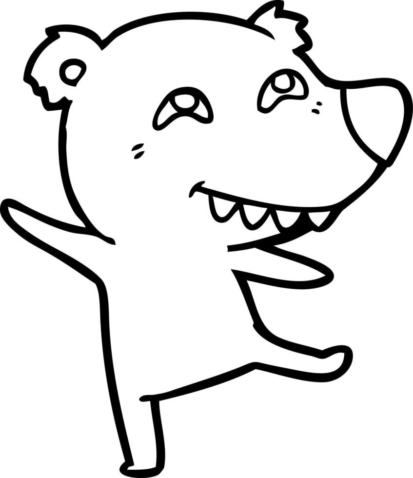 cartoon bear dancing vector