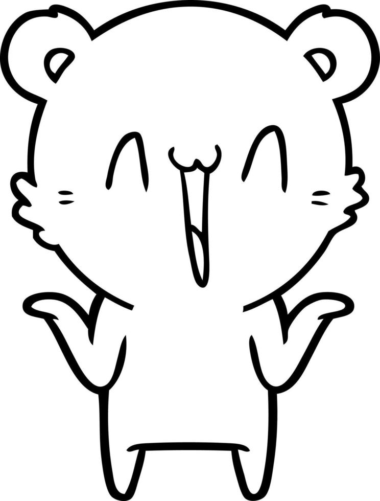 happy bear cartoon vector