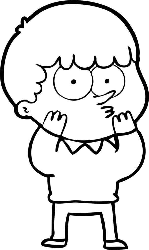 cartoon curious boy vector