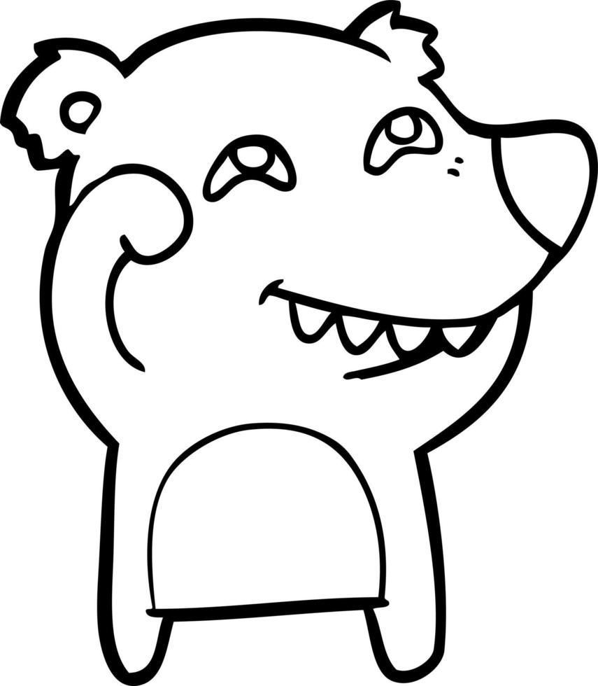 cartoon bear showing teeth vector