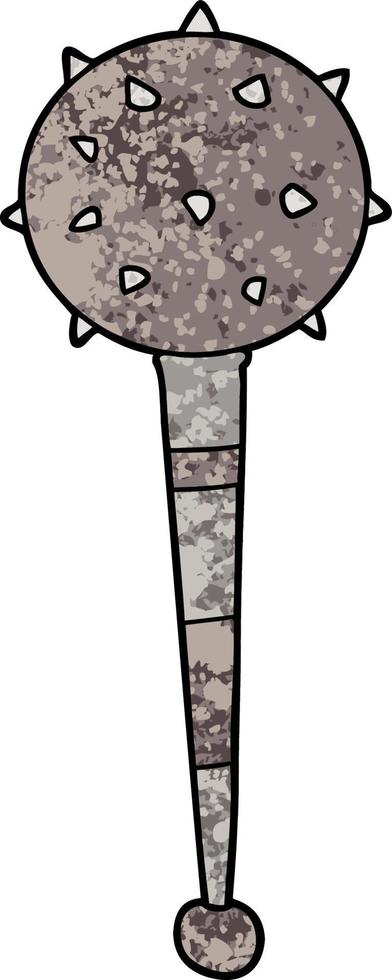 cartoon medieval mace vector