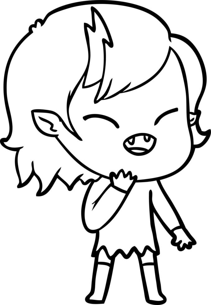 cartoon laughing vampire girl vector