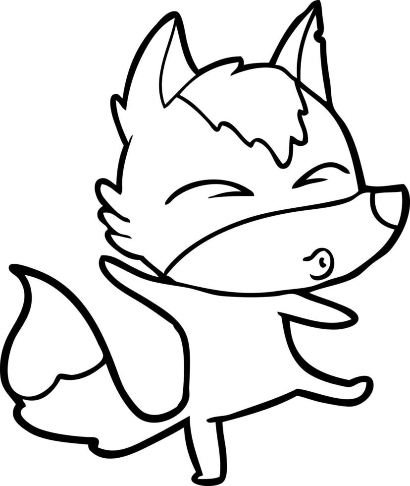 cartoon wolf pouting vector