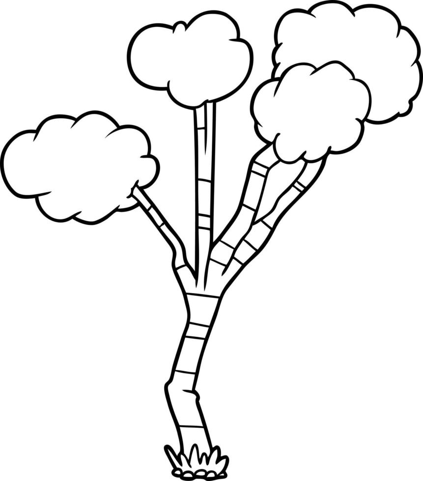 árbol escaso de dibujos animados vector