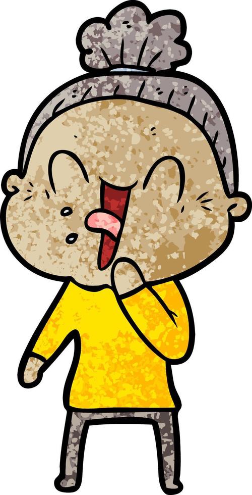 cartoon happy old woman vector