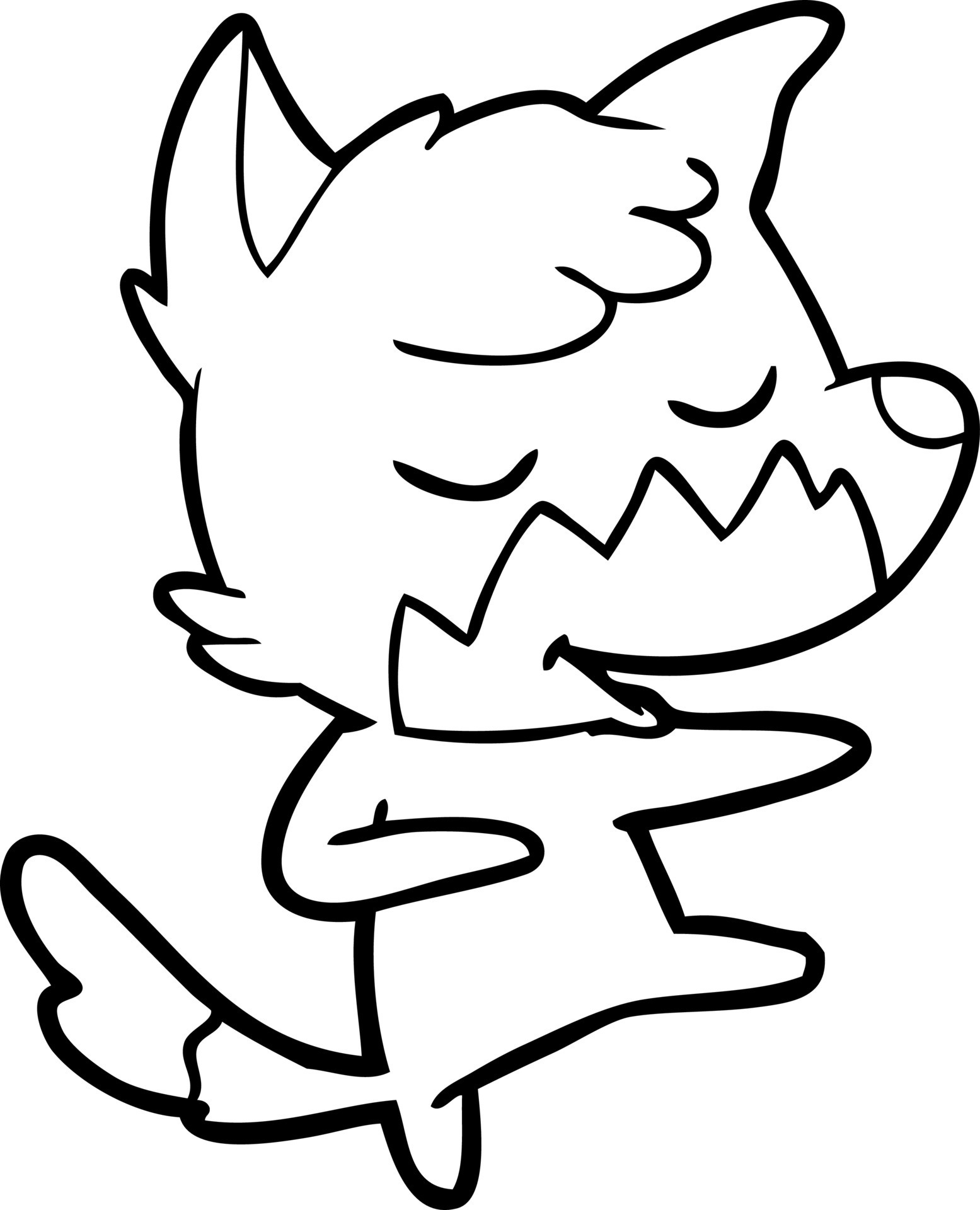 friendly cartoon fox dancing 12384802 Vector Art at Vecteezy