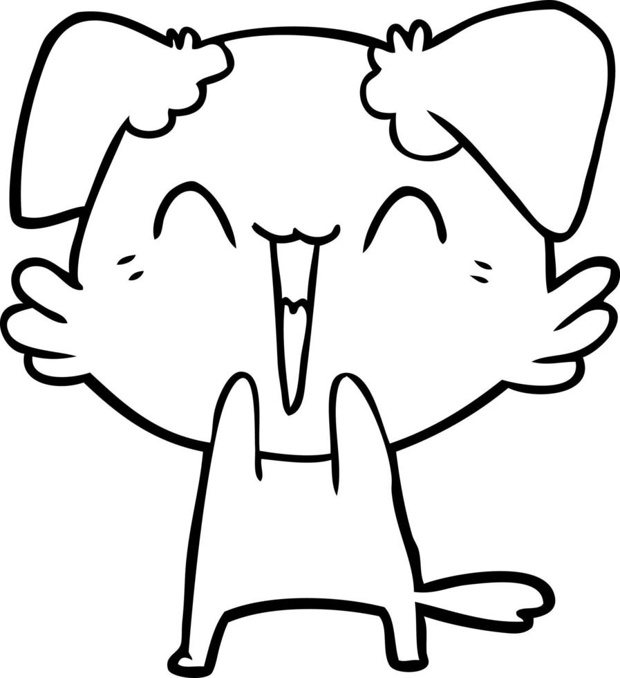 happy little dog cartoon vector