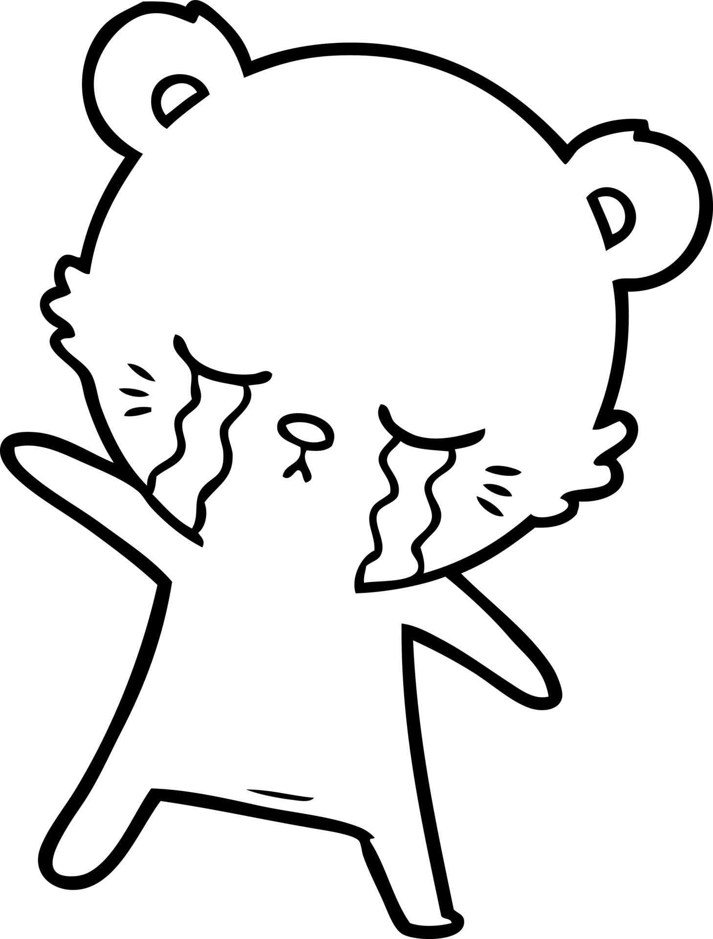 crying cartoon bear 12384828 Vector Art at Vecteezy