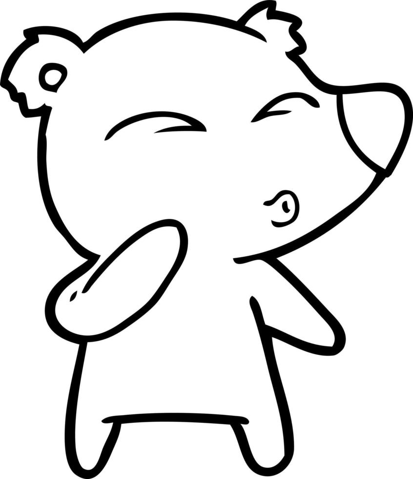 cartoon whistling bear vector