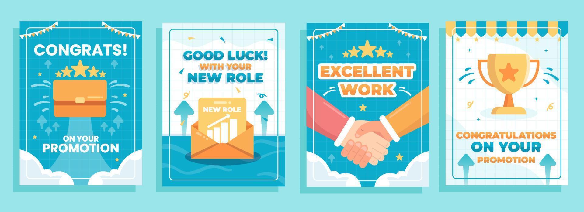 Career Promotion Cards Set vector