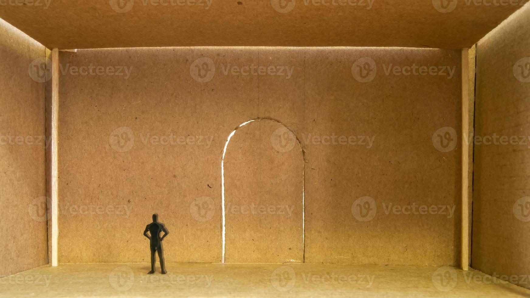 model of architecture with human scale and light entering from behind photo