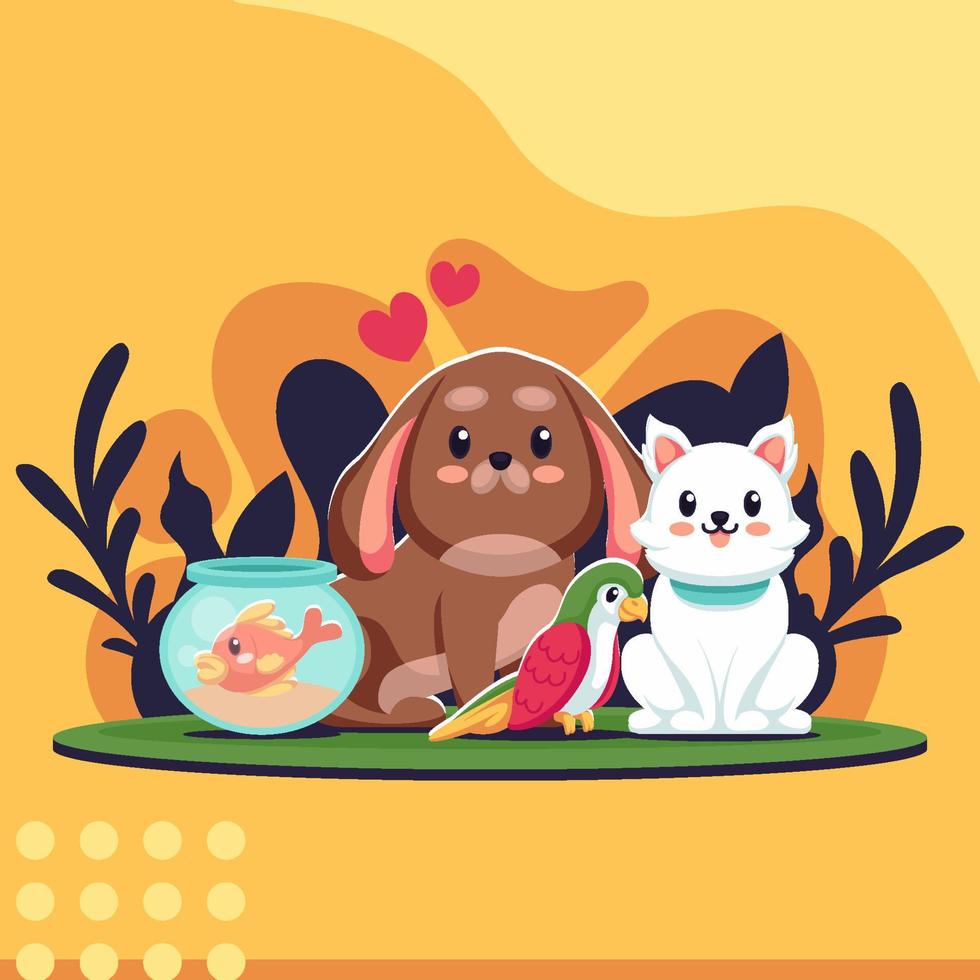 Domestic Pets Concept vector