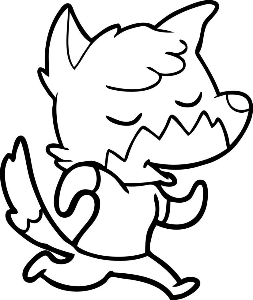 friendly cartoon fox running vector