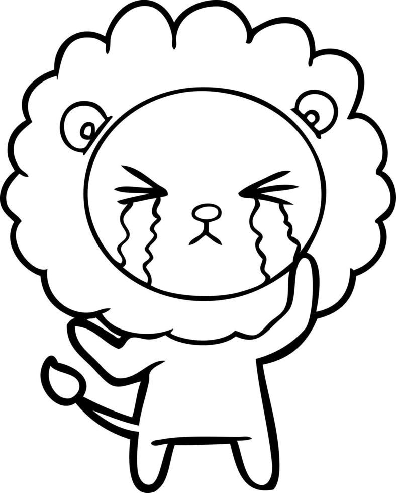 cartoon crying lion vector