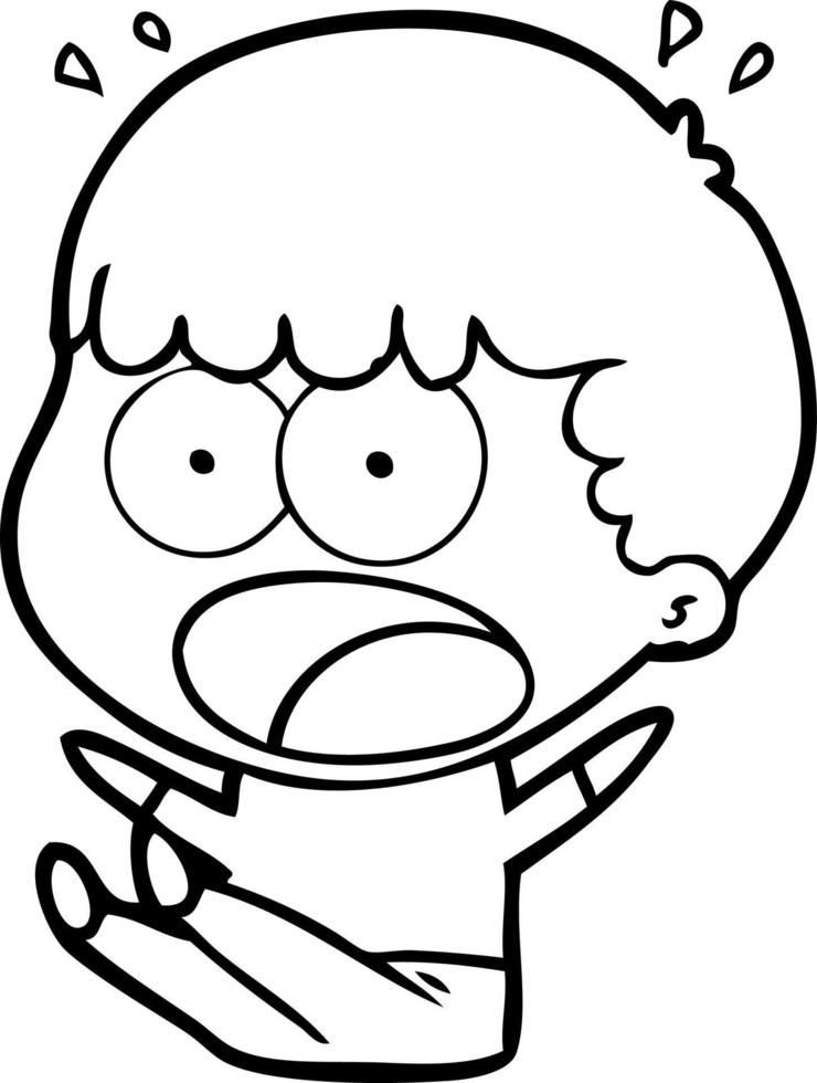 cartoon shocked man vector