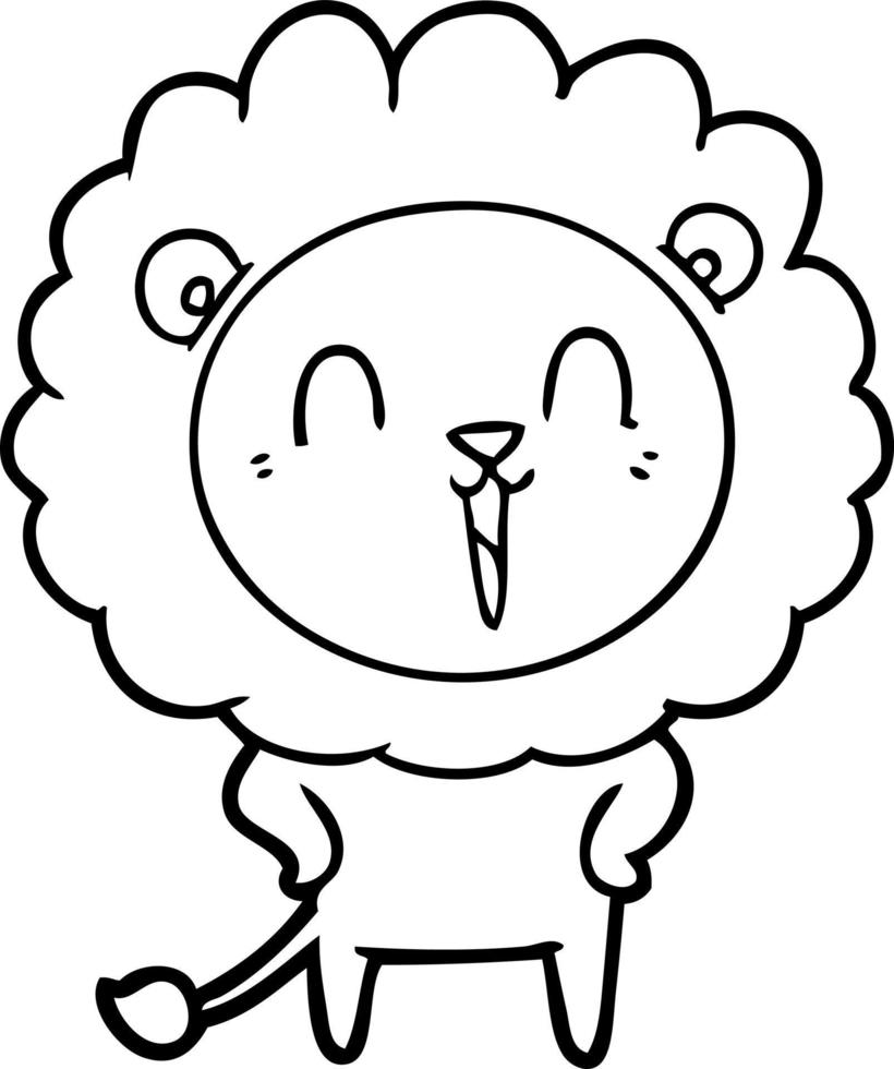 laughing lion cartoon vector