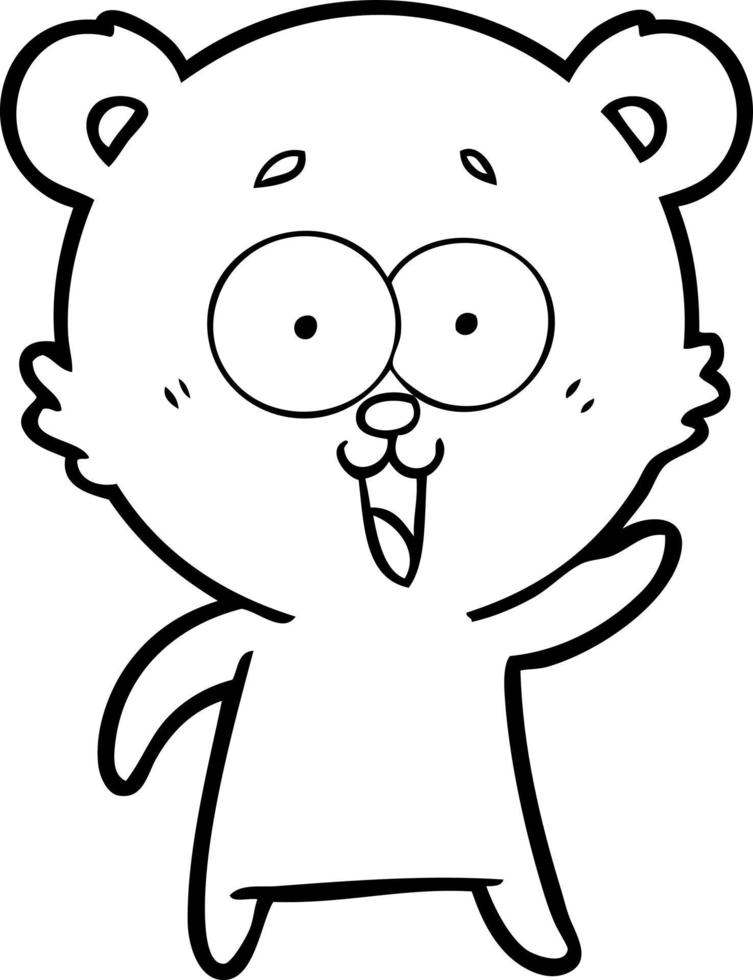 laughing teddy  bear cartoon vector