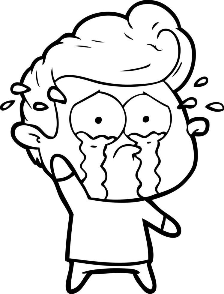 cartoon crying man vector