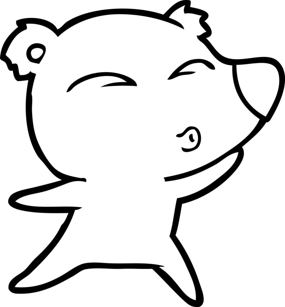 cartoon whistling bear vector