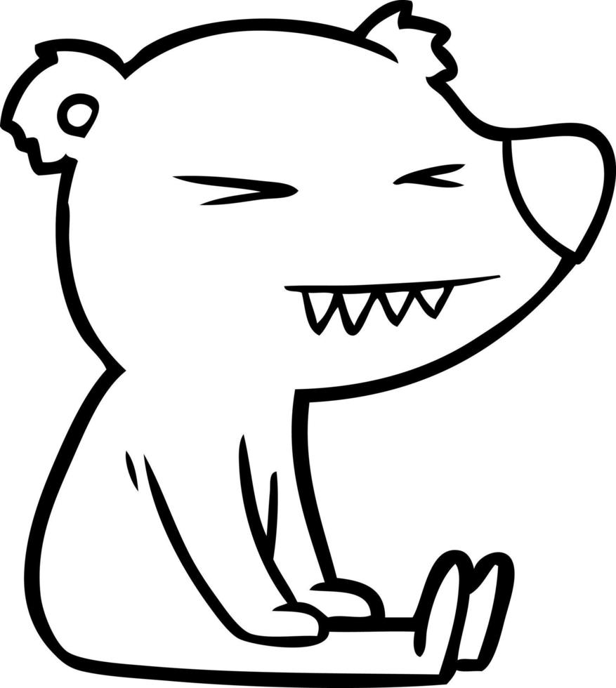 angry polar bear cartoon vector