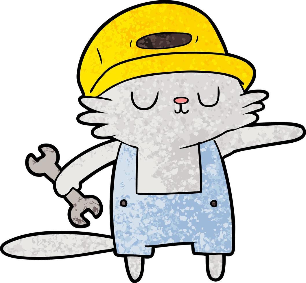 constructor de gato de dibujos animados vector