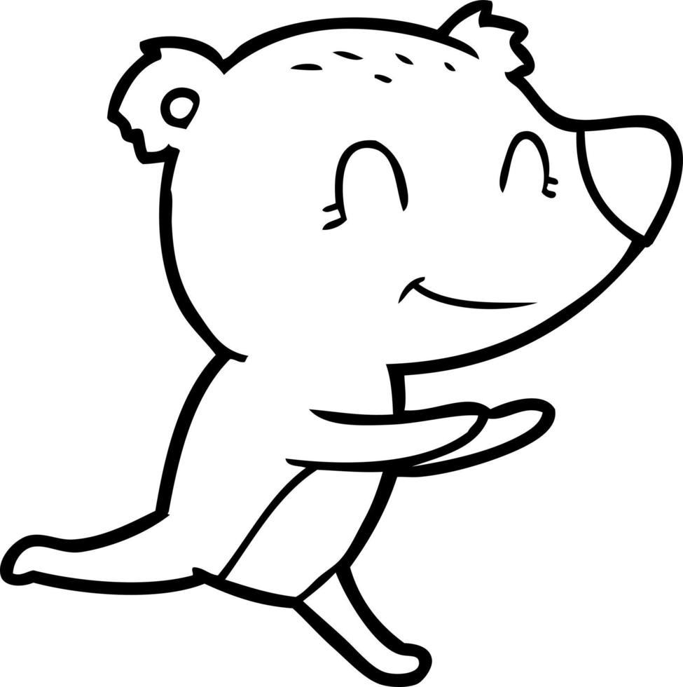 running polar bear cartoon vector