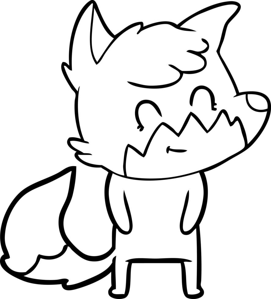 cartoon friendly fox vector