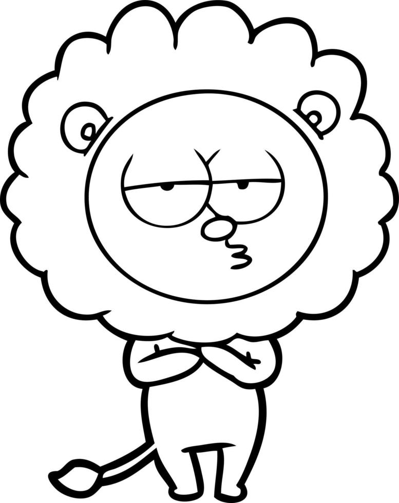 cartoon tired lion vector