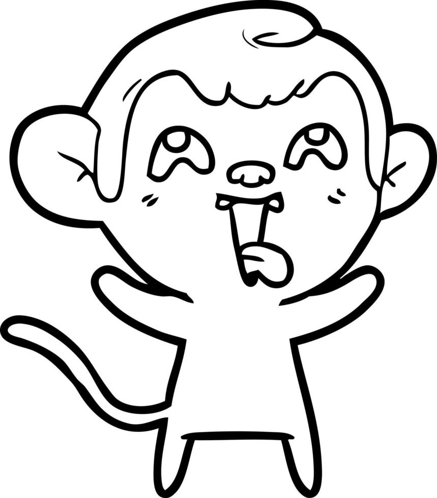 crazy cartoon monkey vector
