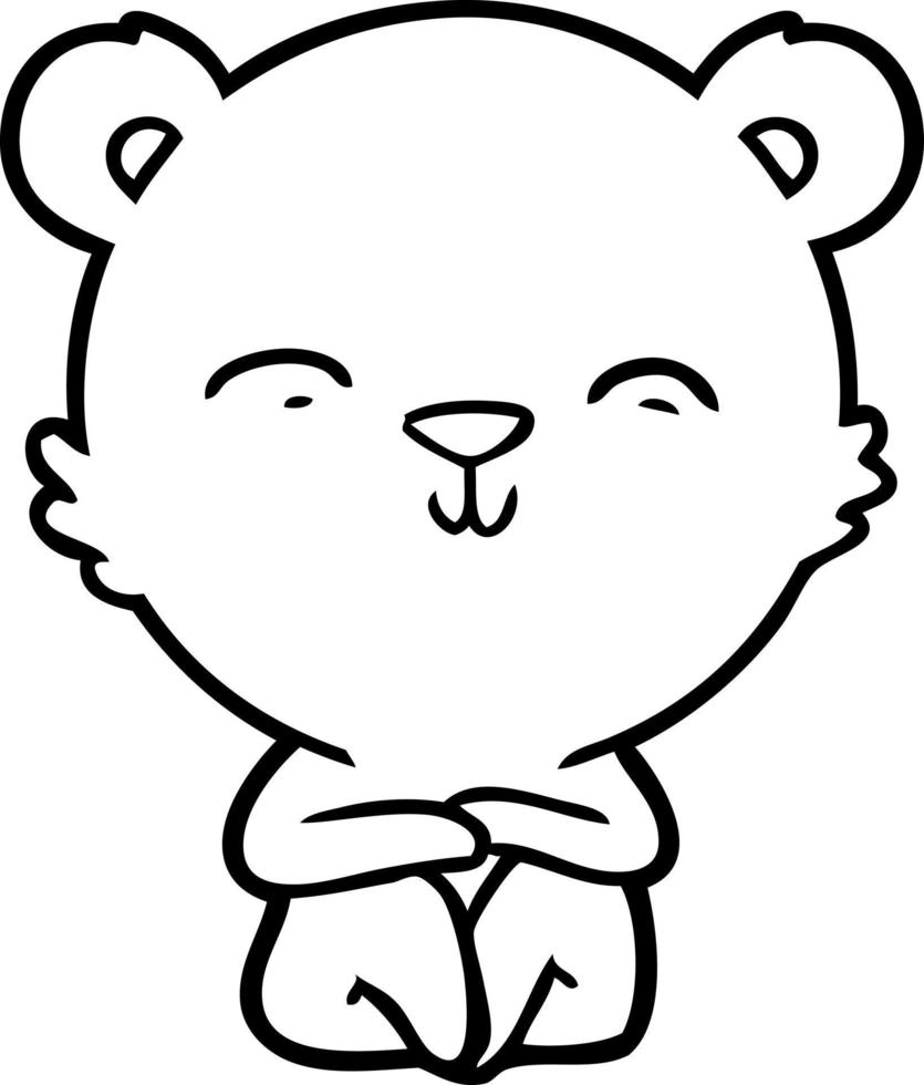 happy cartoon bear sitting vector