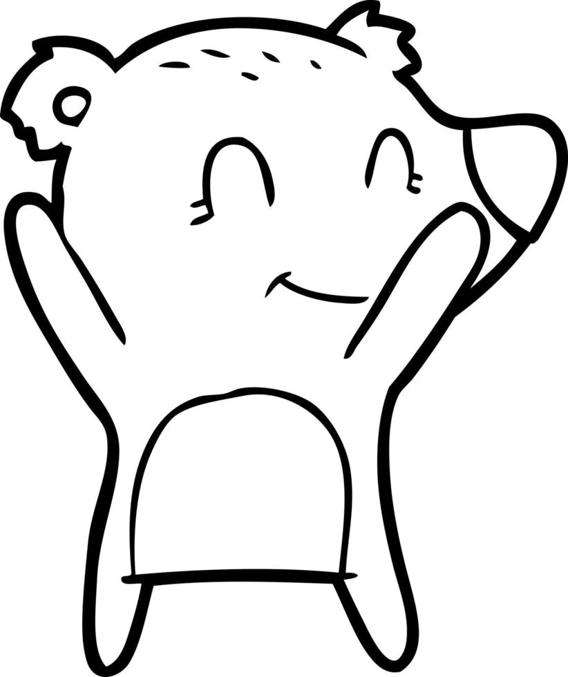 smiling bear cartoon vector