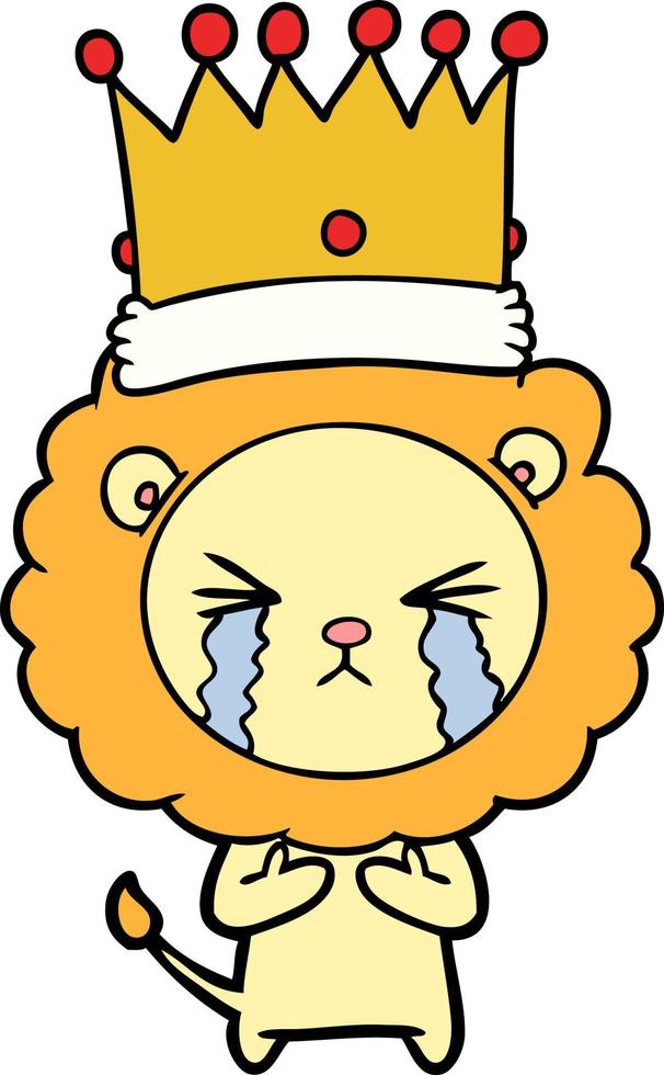 cartoon crying lion vector