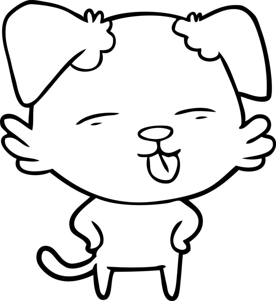 cartoon dog sticking out tongue vector