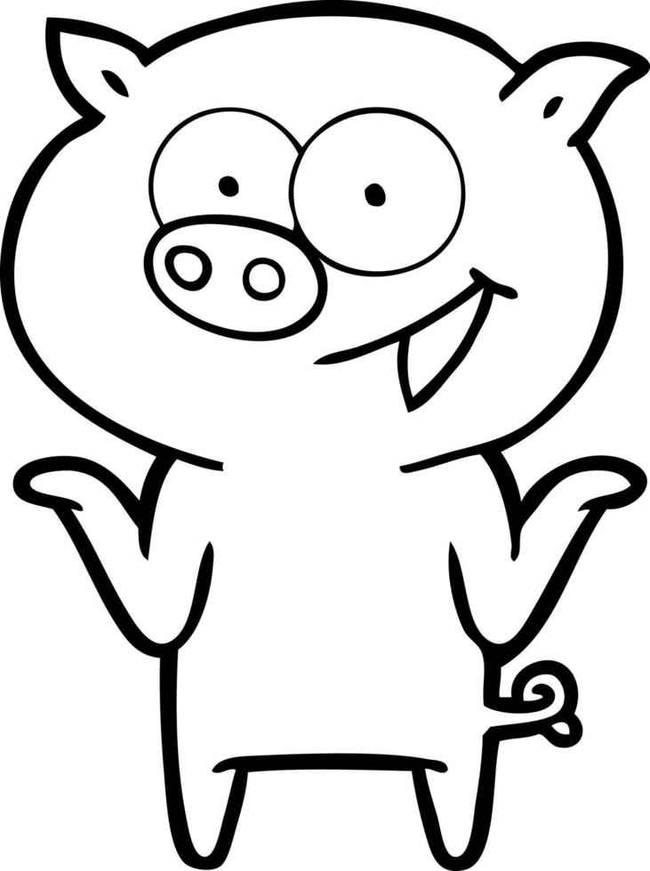 cartoon pig with no worries vector