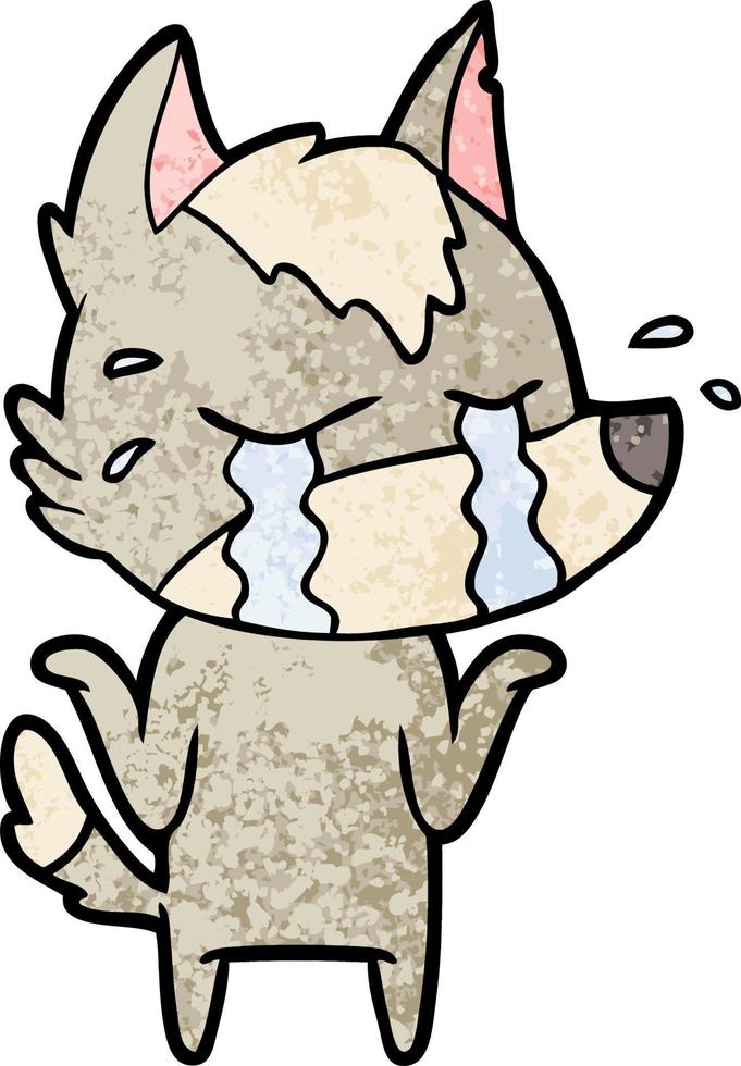 cartoon crying wolf vector