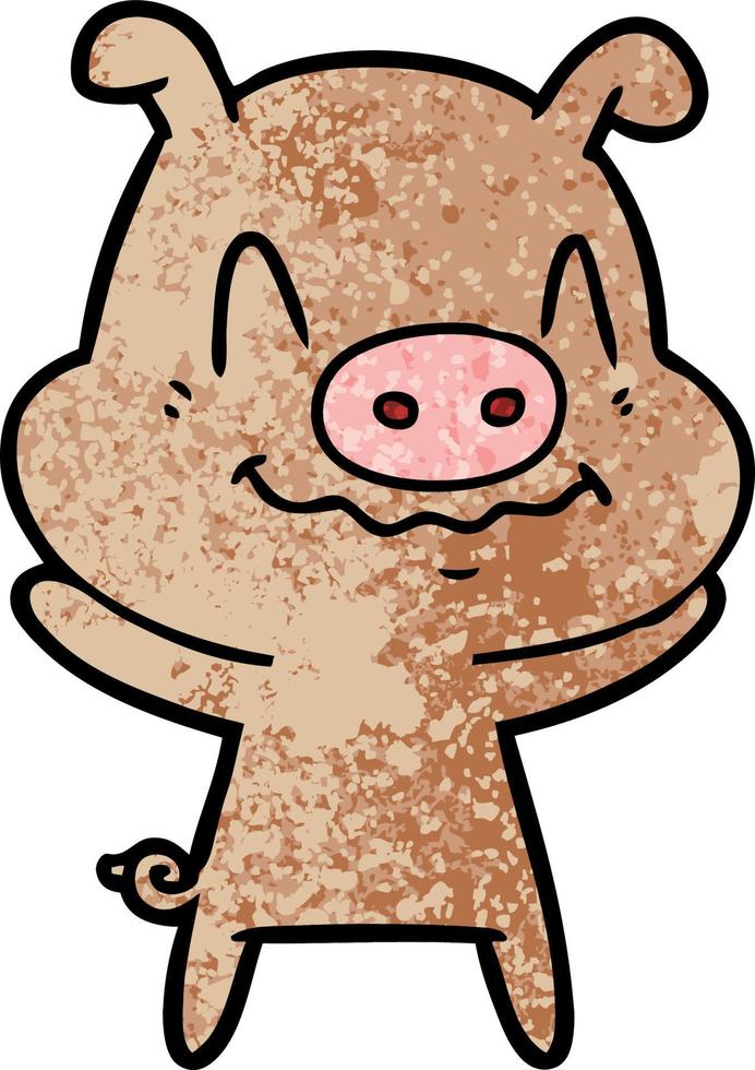nervous cartoon pig vector