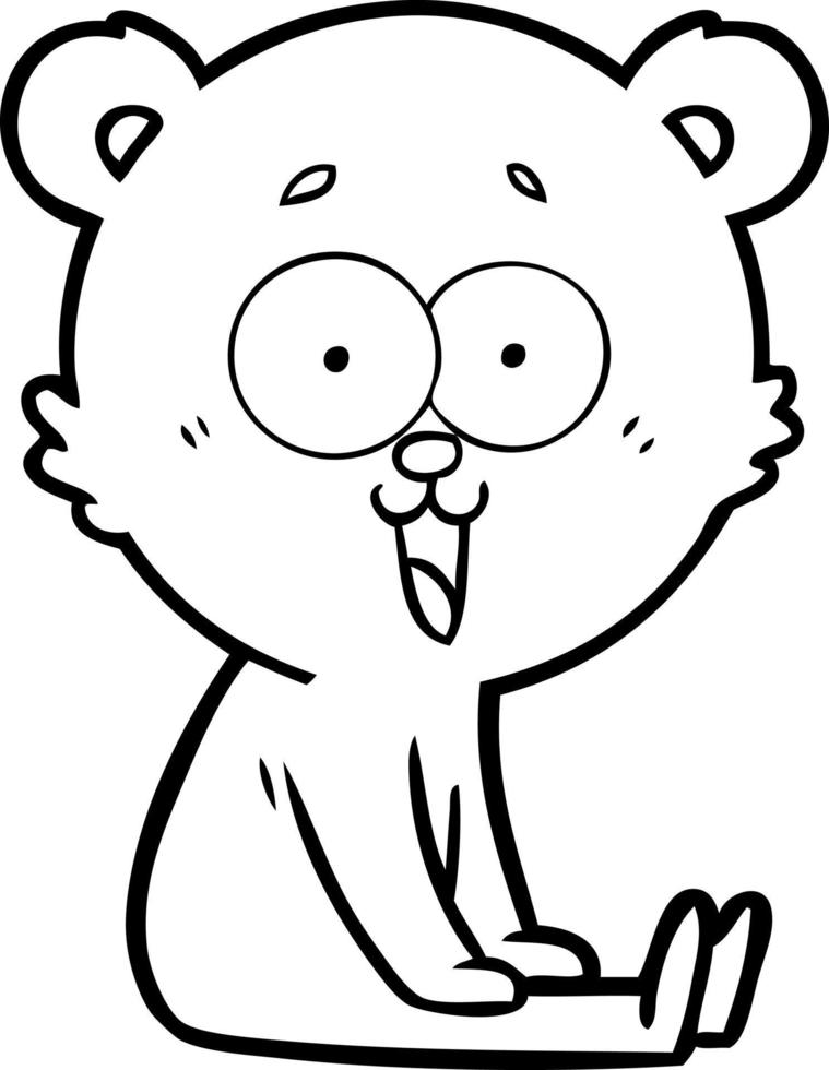 laughing teddy  bear cartoon vector