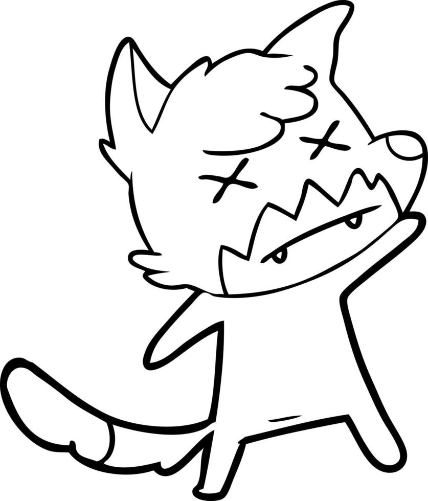 cartoon cross eyed fox vector