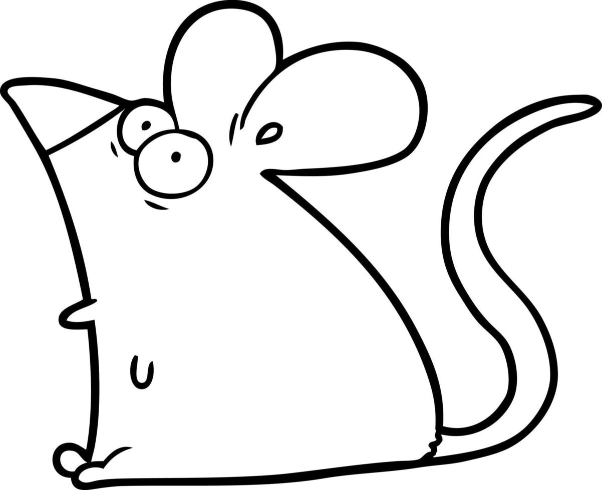 cartoon frightened mouse vector