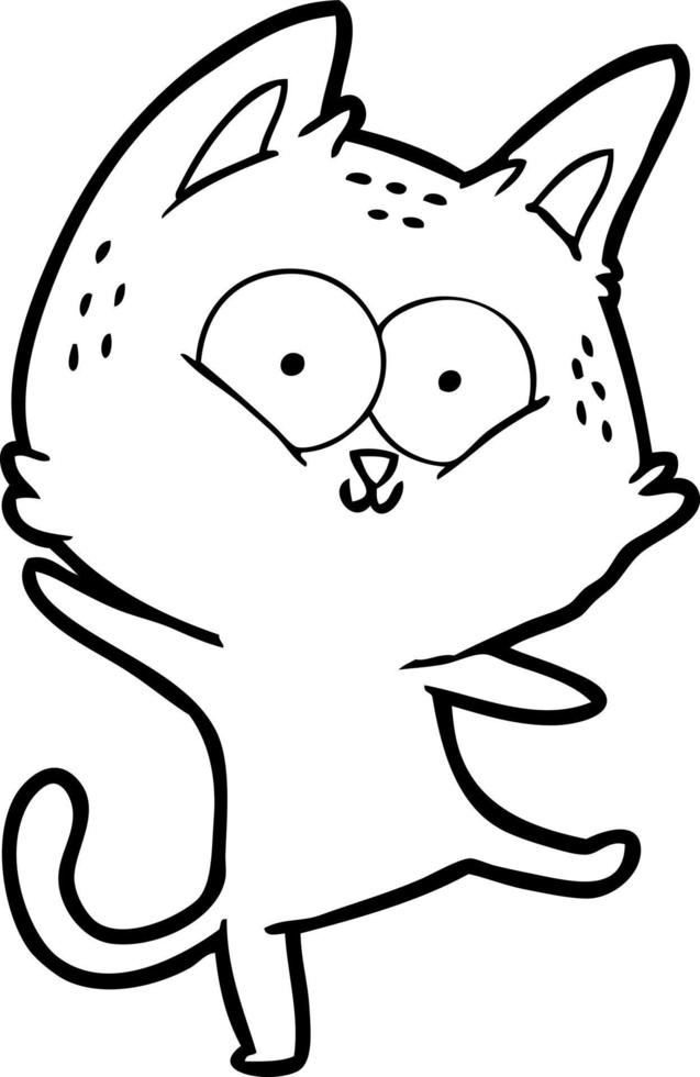 gato de dibujos animados bailando vector