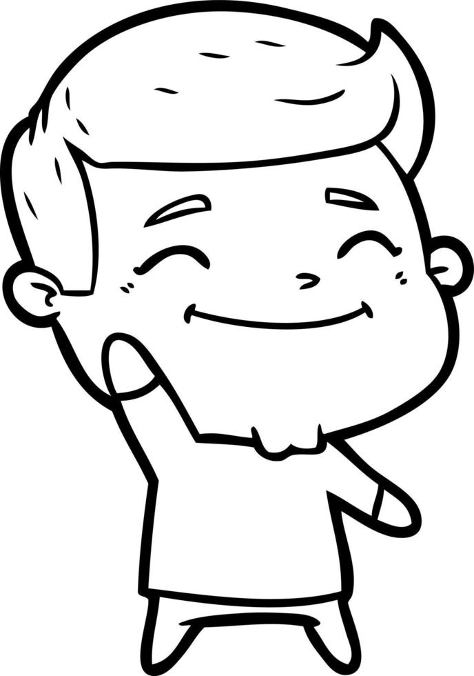happy cartoon man waving vector