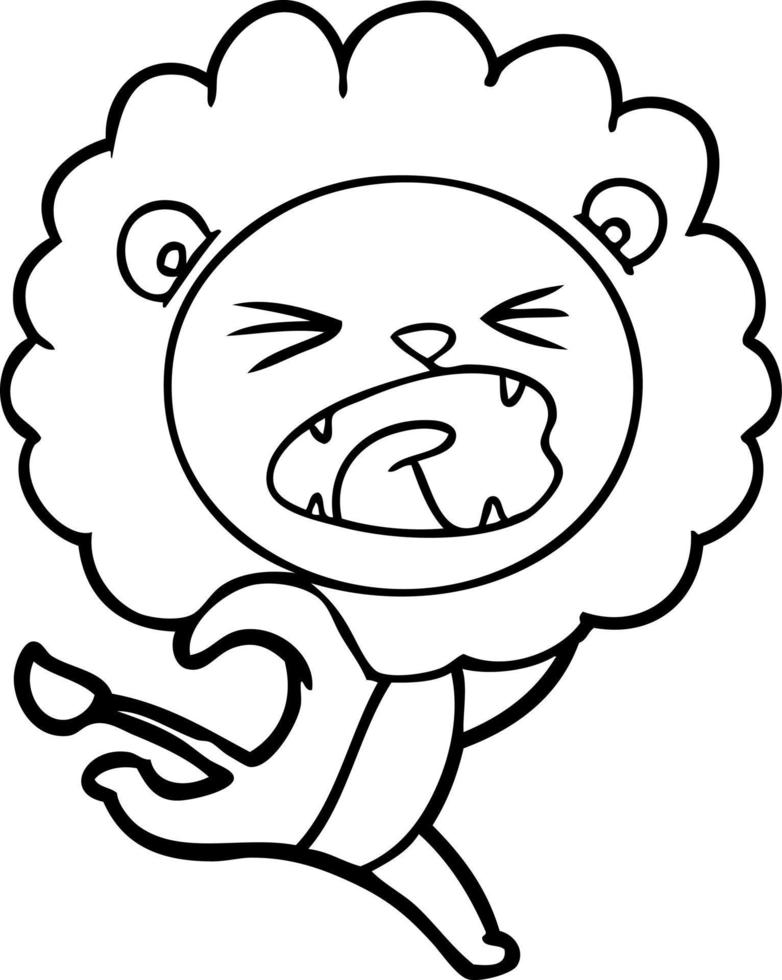 cartoon running lion vector