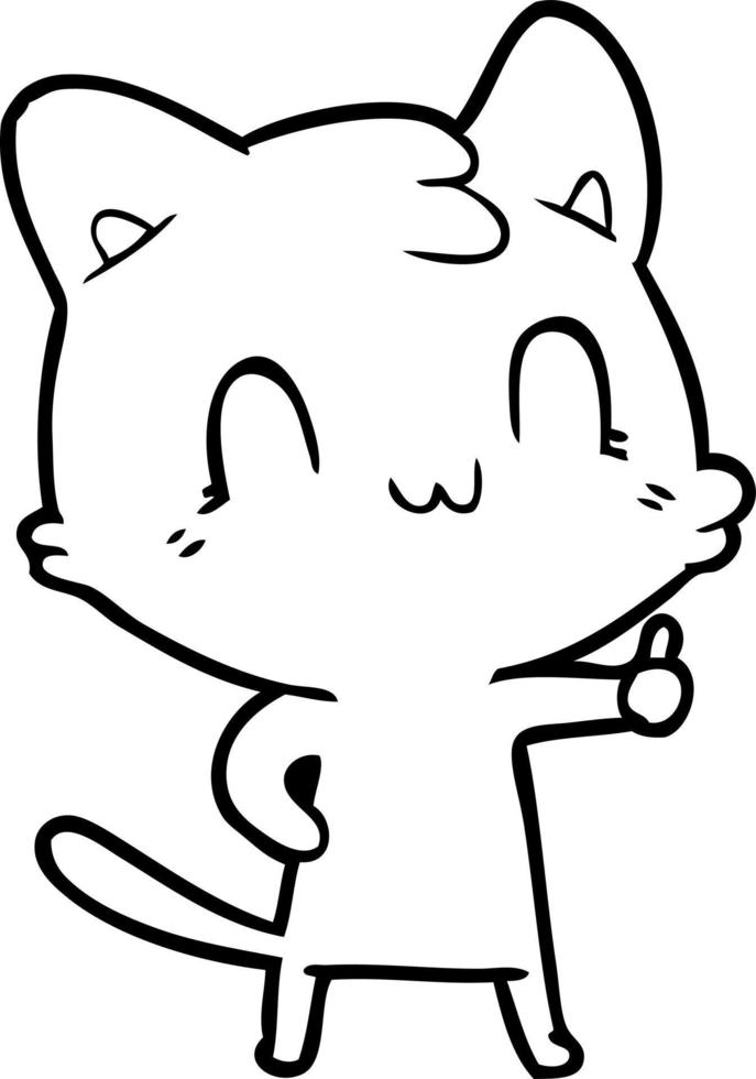 cartoon happy cat vector