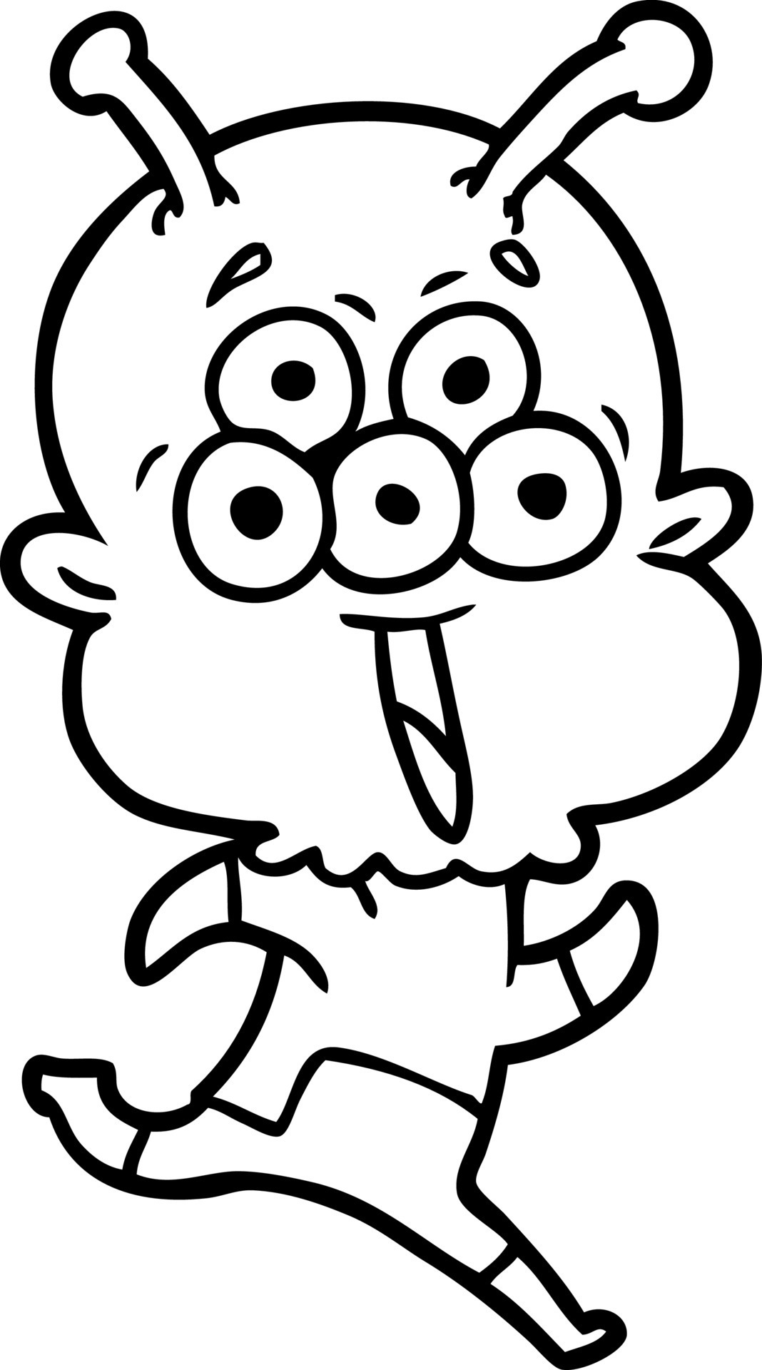 happy cartoon alien running 12386086 Vector Art at Vecteezy